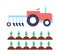 Agrimotor with Plough Carrot Vector Illustration