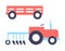 Agrimotor Plough Tractor Set Vector Illustration