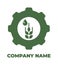 Agro icon for logo. Green vector isolated