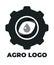 Agro icon for logo. Vector gray black isolated illustration.