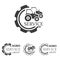 Agro service icon element design. Sign or Symbol, logo design for idustrial company or agriculture company. Tractor, service