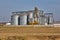 agro silos on agro-industrial complex and grain drying and seeds cleaning line