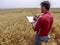 Agronomist analyzing plants