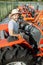 Agronomist choosing tractor at the agricultural shop