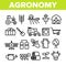 Agronomy Industry Vector Thin Line Icons Set