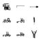 Agronomy machinery icon set, simple style