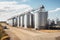 Agroprocessing industrial facility - grain elevators and silos. Generative AI