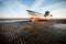 Aground boat on the beach