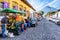 Agua volcano & colonial street, Antigua, Guatemala