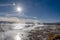 Aguas termales de Polques, hot springs with a pool of steaming natural thermal water in Bolivia