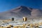 Aguas termales de Polques, hot springs with a pool of steaming natural thermal water in Bolivia