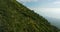 Agung volcano slope. The crater of the sacred Mountain. Drone view of Bali.