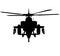 AH-64 Apache military aircraft helicopter attack flying, Longbow Air Force Military helicopter Silhouette