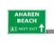 AHAREN BEACH road sign isolated on white