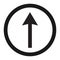 Ahead Only and Drive Straight sign line icon