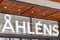 Ahlens white sign displayed above main entrance