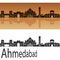 Ahmedabad skyline in orange