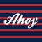 Ahoy navy red vector background