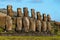 Ahu Akivi on Easter Island, Chile