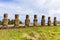 Ahu Akivi site in Easter Island, Chile