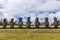 Ahu Akivi site in Easter Island, Chile