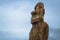 Ahu Kuri a Urenga, Easter Island - July 11, 2017: State of Moai