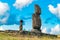 Ahu Tahai and Ahu Ko Te Riku in the archaeological site of Tahai on Easter Island