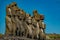 Ahu Tongariki moai platform profile view in Rapa Nui