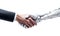AI Android Robot shaking hands with businessman