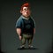 Ai Art illustration of funny cartoon miniature male character