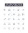 AI assistance line icons collection. Entanglement, Superposition, Qubit, Error-correction, Decoherence, Interference