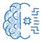 Ai Brain Chip doodle icon hand drawn illustration