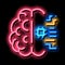 Ai Brain Chip neon glow icon illustration