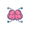 AI Brain colored icon. Vector Artificial Intelligence concept sign