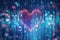 AI communicates love on Valentine\\\'s Day.include binary code forming heart shapes