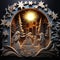AI creates images, 3d paper cutting, concept of Christmas and New Year