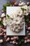 AI creates images, Capturing the beauty of blossoms overhead product photography of horizontal blank paper,