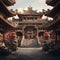 AI creates images, Chinese temples that is beautifully designed