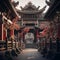 AI creates images, Chinese temples that is beautifully designed