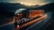 AI creates images, freight trucks, using electric power, electric car