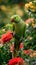 AI creates images of a green parrot