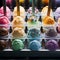 AI creates images, ice cream, desserts Colorful set of ice cream,