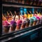 AI creates images, ice cream, desserts Colorful set of ice cream