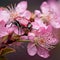 AI creates images of insects on pink cherry blossoms, macro insects