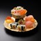 AI creates images, Japanese food, raw fish sushi