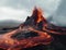 AI creates images of volcanic eruptions of lightningwave, landscapes, captivating documentary photos,