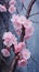 AI creates sharp images of beautiful pink cherry blossoms, dew drops,