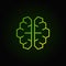 AI cyberbrain green icon - vector artificial intelligence brain