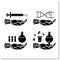 AI diagnostic glyph icons set