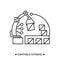 Ai in e-commerce icon.Linear concept pictogram for internet retail service automation technology. Editable stroke vector